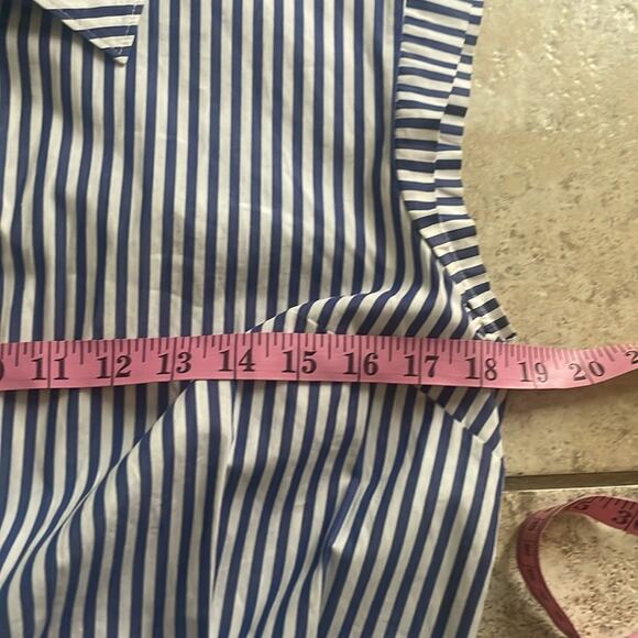 Veronica Beard Bell Bottom Ruched Striped Shirtdress - Picture 10 of 15